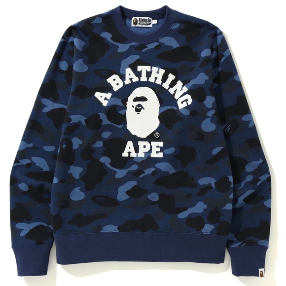 bape blue sweater
